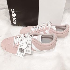 NWT Adida VL Court 2.0 Suede Pink White 3 Stripes